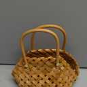 Wood Baskets Woven Hand-Held Wicker Cachepot For Flowers Pot Wicker Baskets Girl Storage Basket with Handle Wedding Home Decor