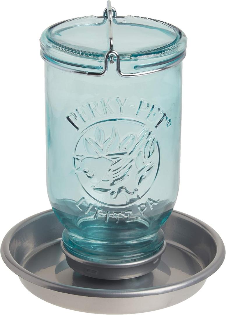 Perky-Pet 1 Mason Jar Wild Bird Waterer 783, Blue