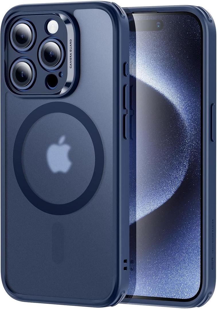 ESR for iPhone 15 Pro Case, Translucent Matte Case, Compatible with MagSafe, Military-Grade Protection, Classic Series, Frosted Blue