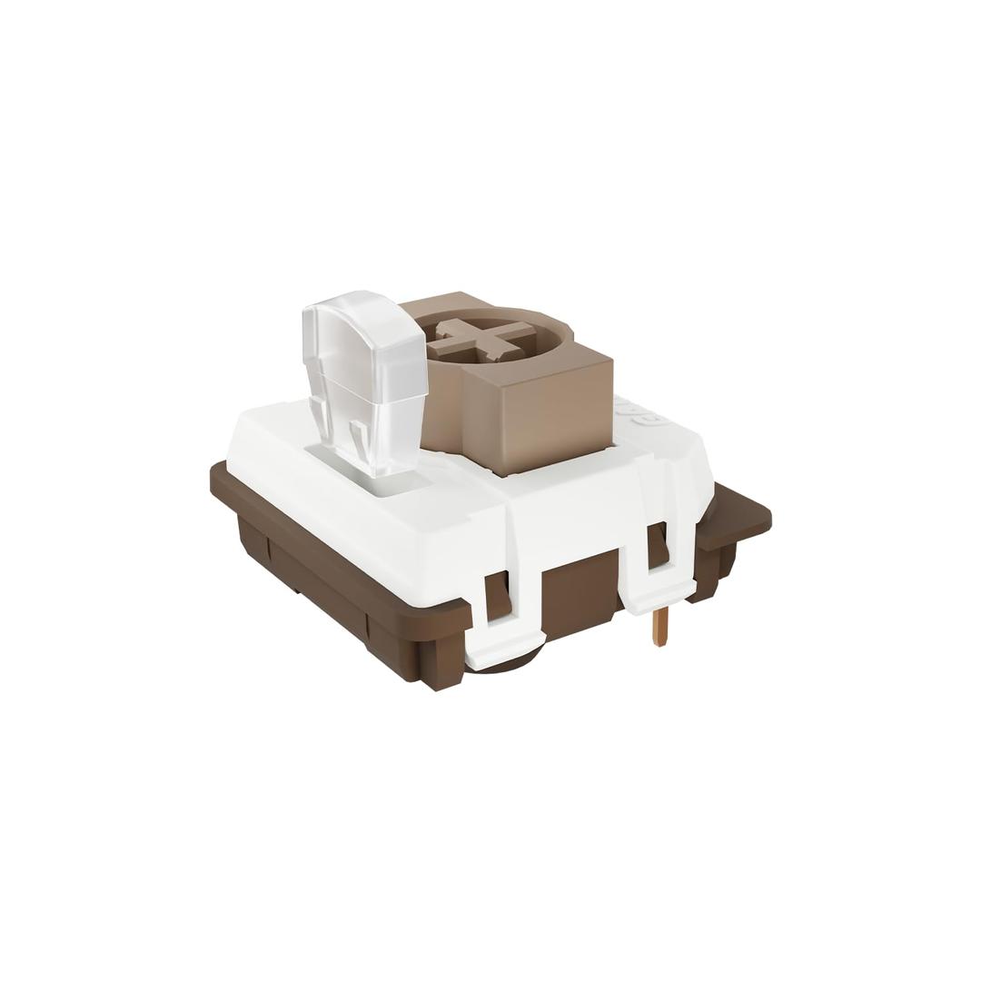 GATERON KS-33 Low Profile Chocolate Keyboard Switches, Tactile 55gf 3 Pin RGB LED Factory Pre-lubed for MX Mechanical Keyboard (110)