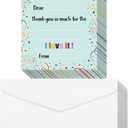 72 Pieces Kids Thank You Cards Fill in the Blank Thank You Notes with Envelopes Colorful Thanks Cards for Birthday Party(Confetti Style)