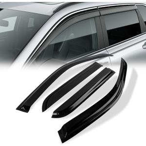 Rain Guards for Car Windows Compatible with 2002-2006 Honda CR-V CRV 4-Door,Smoke Tape-on Type Windows Visors Sun/Rain Guards,4PCS Acrylic Slim Style Side Window Wind Deflectors