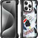 Sansunto Case for iPhone 15 Pro Max, Full Body Protection Ultra Impact [Compatible with Magsafe] Shockproof Slim Fit Protective Phone Case for Women & Men (Art Stone, for iPhone 15 Pro Max)