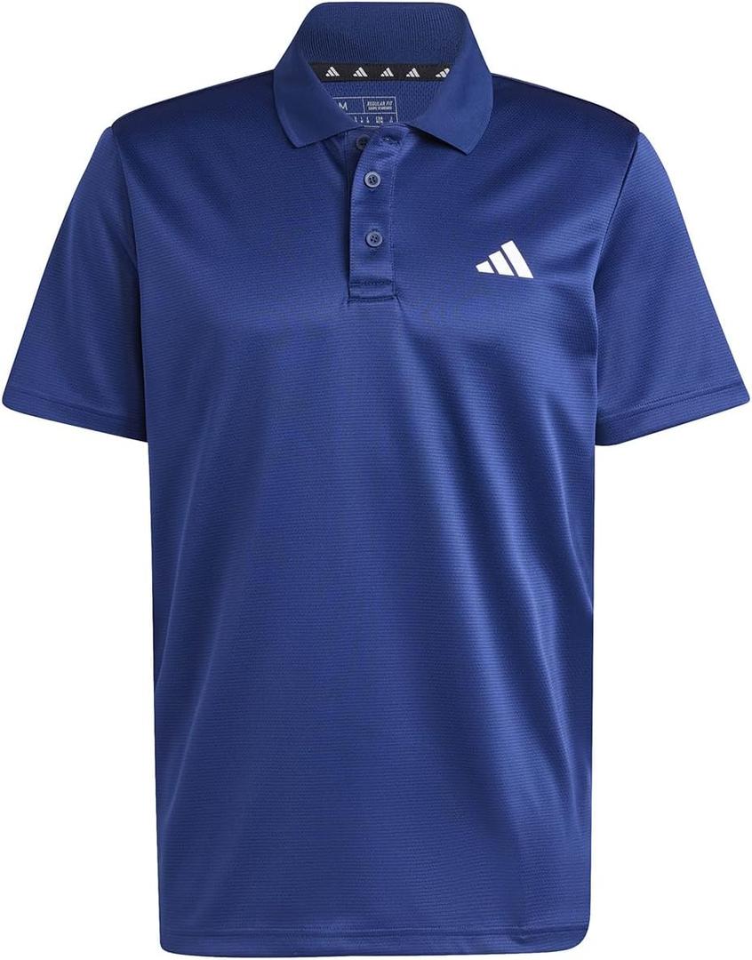 adidas Men's Train Essentials Polo Shirt (Medium, Dark Blue) adidas Men's Train Essentials Polo Shirt (Medium, Dark Blue)