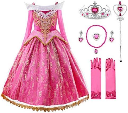 JerrisApparel Girls Pink Princess Costume Halloween Cosplay Party Dress up Size 150