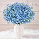 Ovveroche 120 Pcs Baby Breath Artificial Flowers Bulk Blue Baby Breath Flowers Artificial Fake Babys Breath Gypsophila Faux Babys Breath for Wedding Bouquet Home Party Decor, 11.8 Inch