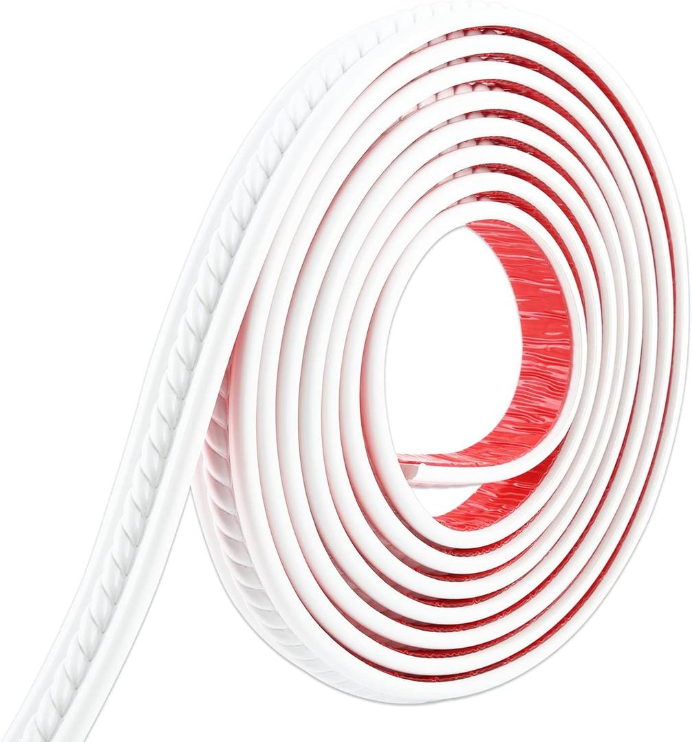 Gaahing Peel and Stick Wall Trim, Self-Adhesive Crown Molding for Mirror Frame Cabinet Tile Edge Home Decor, 16.4ft x 1.2in (White)