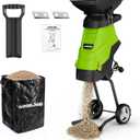 Electric Wood Chipper,1.8 in Cutting Diameter Portable Yard Shredder | Shredder Mulcher with Hopper,15 Amp 4000 RPM,15:1 Reduction Ratio,45 L Bag,Yard Tool for Composting Branches and Twigs