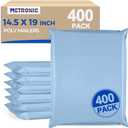 Metronic Poly Mailers 14.5x19 400pcs, Large Shipping Bags for Clothes Bulk, Self-Seal Mailers Poly Bags Shipping Envelopes for Small Business, Waterproof Packaging Mailing Bags, Light Blue