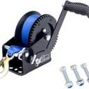 RVSNAIL 1600LBS Heavy Duty Boat Trailer Winch with 19FT Strap, 2-Way Ratchet, 4:1 Gear Trailer Winch, Portable Hand Crank for Boat, Truck, Trailer, RV, ATV, Jet Ski