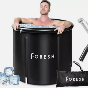 Foresh 105gal Ice Bath Cold Plunge Tub (Environmental Material Certificated) for Muscle Relax, Cold Therapy after Workout, Sports. Safe Healthy Portable Inflatable icebath Barrel. Outdoor. Travel Bag