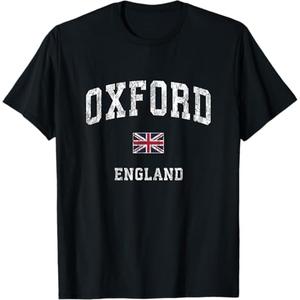 Oxford England Vintage Athletic Sports Design T-Shirt Size M, Black