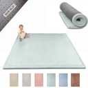 Hakuna Matte CloudSoft Baby Play Mat for Floor 60" x 80" Green Coral Velvet Memory Foam Rug for Crawling & Cozy Play Non-Slip, Water-Resistant, Easy-CareTummy Time Mat, Playmat for Playpen