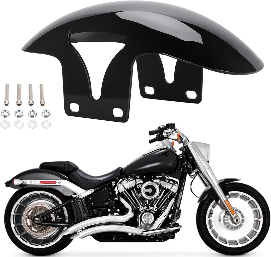Motorcycle Short Mudguard Front Fender ABS Plastic Wheels Wrap Fit for Harley Softail M8 Fatboy FLFBS FLFB 2018-2024