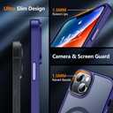 SPIDERCASE Designed for iPhone 13 Case/iPhone 14 Case, [Military-Grade Drop Tested][with 2 pcs Tempered Glass Screen Protector] [Compatible with Magsafe][Soft Silky Touch] Slim Protective Case-Purple