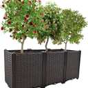 Raised Garden Bed Large Planters for Outdoor Plants Elevated Rectangular Garden Box Kits for Gardening, Vegetables, Flowers and Herbs in Backyard Patio Balcony (47.2"(l)x16"(w)x20.9"(h)/Brown)