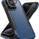 Rugged Case for iPhone 15 Pro Max 6.7 inch with 2X Screen Protector + Camera Lens Protector, [Military Grade Protection] Heavy-Duty Tough Slim Fit Lightweight Protective Case, Blue