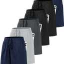 BVNSOZ Boy's Basketball Shorts Youth Boy's Active Athletic Performance Shorts with Pockets Moisture Wicking Shorts for Boys Size L