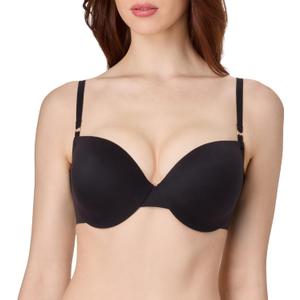 Maidenform Women's Push-up Bra, Comfortable Underwire Lace Bras for Women, Sexy Lace, Natural Lift, Adjustable Straps (34A, Black)