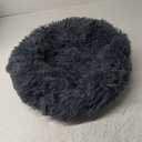 Himax Dog Beds for Small Dogs, Donut Dogs Beds with Blanket Attached, Calming Dog Bed Washable (20.0"L x 20.0"W x 7.0"Th) Grey