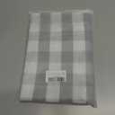 Amzdecor Grey White Buffalo Plaid Valance Linen Sheer Cafe Curtain Buffalo Check Plaid Rod Pocket Rustic Farmhouse Kitchen Window Treatment for Living Room Bedroom,1 Panel, 55''x15'',Silver Gray White