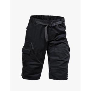 Mylldey Men's Cargo Shorts 3/4 Relaxed Fit Mens Running Shorts 7 Pockets Elastic Waist Cotton Hiking Shorts M