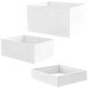 3 Pcs Display Risers, White Acrylic Square Stands, Nesting Set For Food Display, Cake, Party, Wedding, 6 7 8 Inch