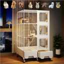 Large Multi-Level Small Animal Metal Cage Indoor Play Pen, Suitable for Ferrets, Squirrels, Guinea Pigs, Rabbits, Cats, Mice, Sugar Gliders Small Animal House and Enclosure (27.9" Lx 18.1" W x51.6 H)