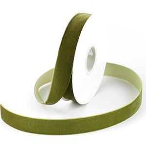 Moss Green Velvet Ribbon 1 Inch x 10 Yards, Single Face Velvet Ribbon Spool for Gift Wrapping, Christmas Tree Decorations, Wreaths, Hair Bows, Floral Arrangements, DIY Crafts