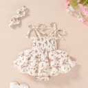 Baby Girl Clothes Infant Summer Romper Dress Sleeveless Bodysuit Jumpsuit with Headband Toddler Outfits (3-6 M)