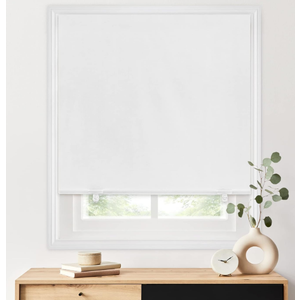 LazBlinds 100% Blackout Roller Shades, No Tools No Drill Cordless Blinds for Windows, Thermal Insulated UV Protection Privacy Window Shades for Bedroom (48''W x 72''H, White)