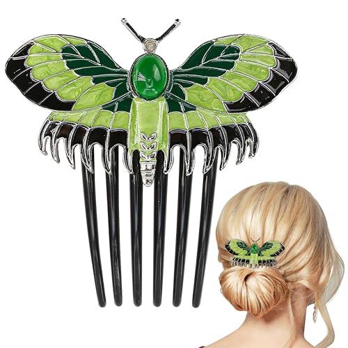 Butterfly Decorative Hair Comb, Fashion Pins Clip Vintage Fancy Style Handmade Plastic, Cute Rose Claw Side Bun Accessories for Bridal Wedding Party Prom Evening Special Occasion Casual Women