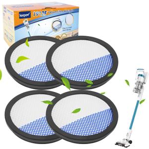 KEEPOW Vacuum Filters Compatible with Eureka RapidClean Pro Cordless Cleaner NEC180 NEC280TL NEC380 NEC480 NEC185 NEC186 NEC190 Vacuum Cleaner Replacement Filters, 4 Pack