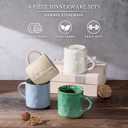 HaWare 14OZ Coffee Mugs Set of 4, Stoneware Coffee Cups with Handle, Latte Mug for Man, Woman, Dad, Mom, Modern Tea Mugs for Latte/Cappuccino/Cocoa/Milk, Dishwasher& Microwave Safe, Multicolor