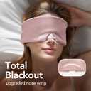 LitBear Silk Sleep Mask for Women, Adjustable 100% Mulberry Silk Sleeping Eye Mask for Side Sleeper, Total Blackout Eye Cover for All Night Sleep, Travel, Office, or Napping (Pink)
