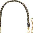 Beaulegan Purse Chain Handles - Short Strap Microfiber Leather - Replacement for Handbag or Shoulder Bag Set of 2, 23.6 Inch Long(Brass)