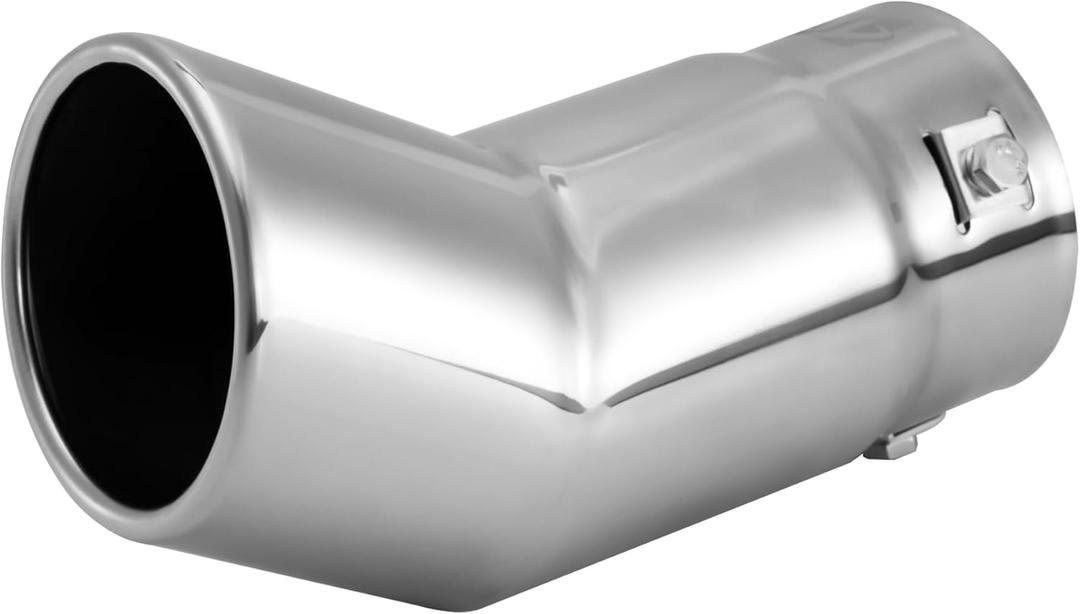 TriTrust Exhaust Tip, 1.75-2.5 inch Inlet Adjustable, Fit 1.75''/2''/2.25''/2.5'' Outer Diameter Tailpipe, 3'' Outlet 6.5'' Long Muffler Tip, Chrome Stainless Steel Truck Car Tail Tip (Sliver)