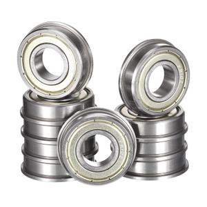 FR10ZZ Flanged Ball Bearing, ID 5/8" x OD 1-3/8" x Width 11/32" Miniature Bearings, Double Metal Shielded Deep Groove Bearings, Pre-Lubricated (GCr15) Chrome Steel 10pcs