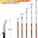 LAANPOLE 26FT Pole Saw, Telescoping Tree Trimmer with 5-20FT Extension Pole, Manual Branches Pruner for Backyard, Orange