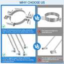 2026 Updete 6-8 Inch Extended Roof Bracket Supports Chimney Stove Pipe for DuraVent, with 4-Legged Support，Adjustable Pipe Supports, Durable Metallic Upgrade, Stable Against Wind & Snow
