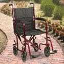 Drive Medical Deluxe Lightweight Aluminum Transport Wheelchair, Black, 17"