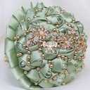 Bridal Wedding Bouquet Round Holding Bouquet Throw Toss Artificial Rose Flower Bunch for Bride Bridesmaid Wedding Quinceanera(Sage Green, 9.4")