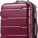 Coolife - Maleta de equipaje ampliable (slo 28.0 pulgadas) para PC + ABS con candado TSA integrado de 20 pulgadas, 24 pulgadas, 28 pulgadas (Rosa radiante.)