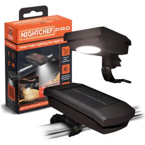 Night Chef Pro Outdoor Grill Light - Solar & USB-C Rechargeable LED BBQ Light Auto On/Off Tilt Sensor, Universal Mount, Weatherproof Grill Accessory for Blackstone, Weber & Most Grills