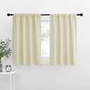 NICETOWN Kitchen Curtains, Short Blackout Curtains & Drapes, Small Window Draperies for Dining Room, Cupboard (Beige, 42 in x 36 in (W x L), Set of 2)