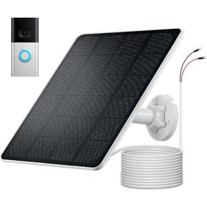 5W Solar Panel for Ring Doorbell 3/3+/4, Plus, 13.1Ft Charging Cable, 1Pack