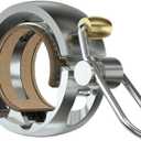 Knog Oi Luxe Bike Bell Sleek Low Profile Bicycle Bell for Adults, Durable Metal & Vegan Leather, Clear Tone, Easy Install for Flat Bars & Drop Bars (Small 22.2mm / Large 23.831.8mm)