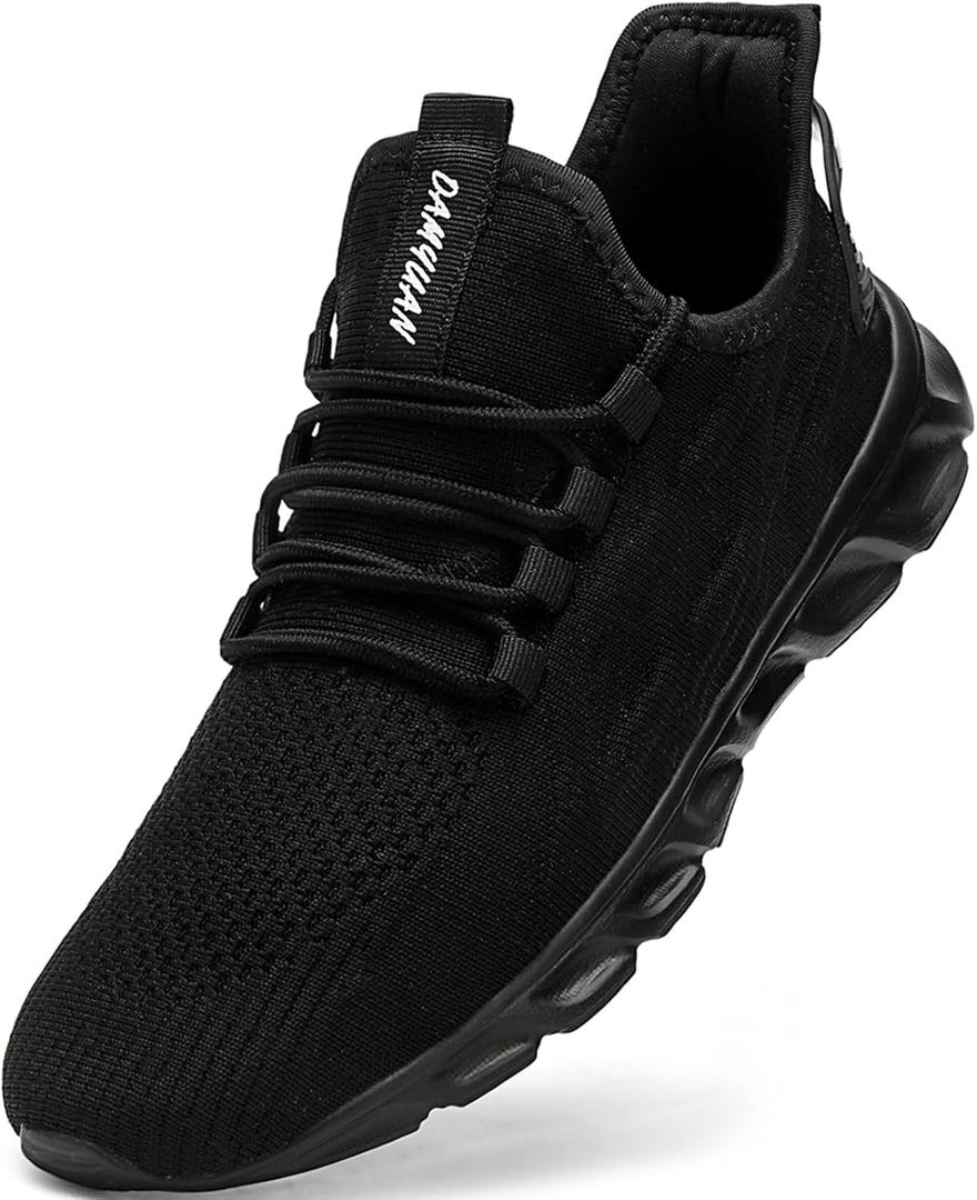 Sneakers for Men Running Casual Lightweight Tennis Shoes Walking Athletic Gym Workout Shoes Summer (11, Black)