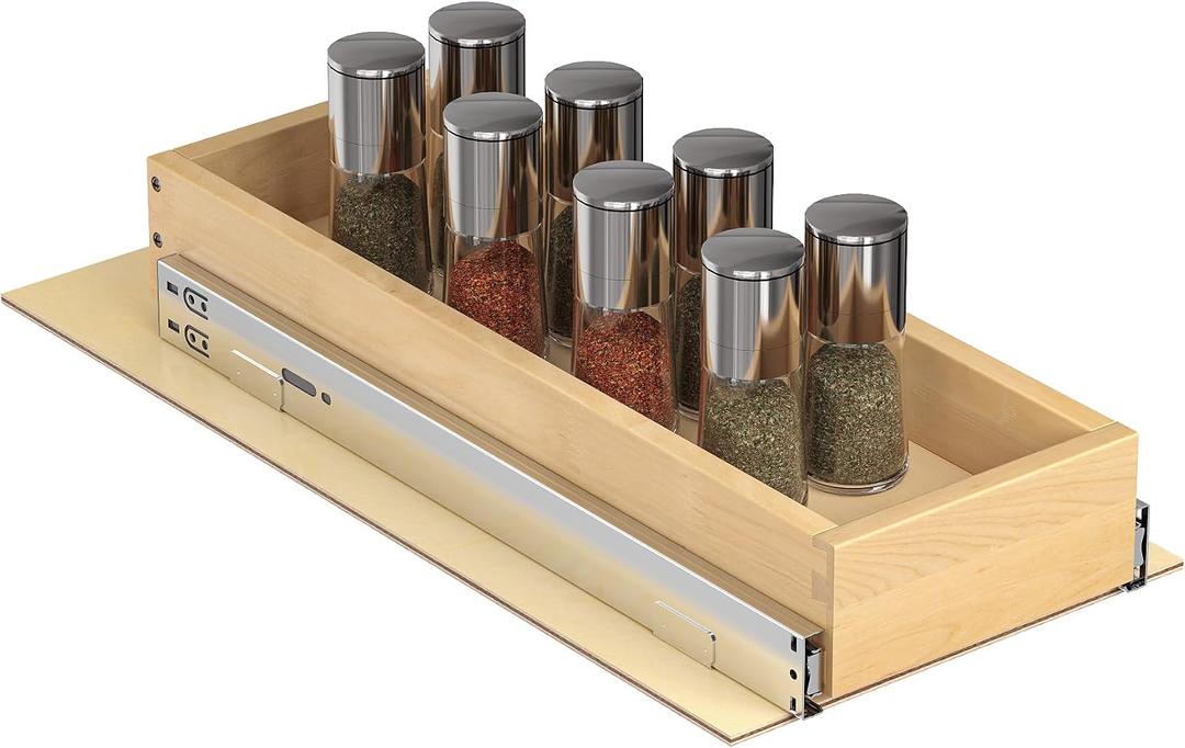 Pull Out Cabinet Organizer, 8" W x 21" D Soft Close Pull Out Drawers for Cabinets with Heavy Duty Slides, Wood Slide Out Drawers for Kitchen Cabinets