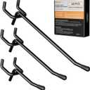 INCLY 60 Pack 2/4/6 Inch Black Pegboard Hooks, 1/4" Heavy Duty Peg Board Shelving Hooks Accessories, Peg Board Tool Hangers Fit for 1/4" Pegboard Hanging Tools Garage, Craft Organizing, Kitchen, Store